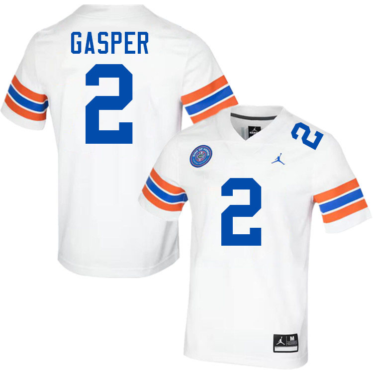 Chad Gasper Florida Jersey,Florida Gators #2 Chad Gasper Uniforms,Jersey Youth-Throwback White